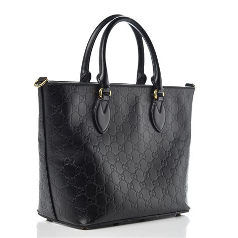 gucci guccissima small leather tote bag black|Gucci extra large tote bag.